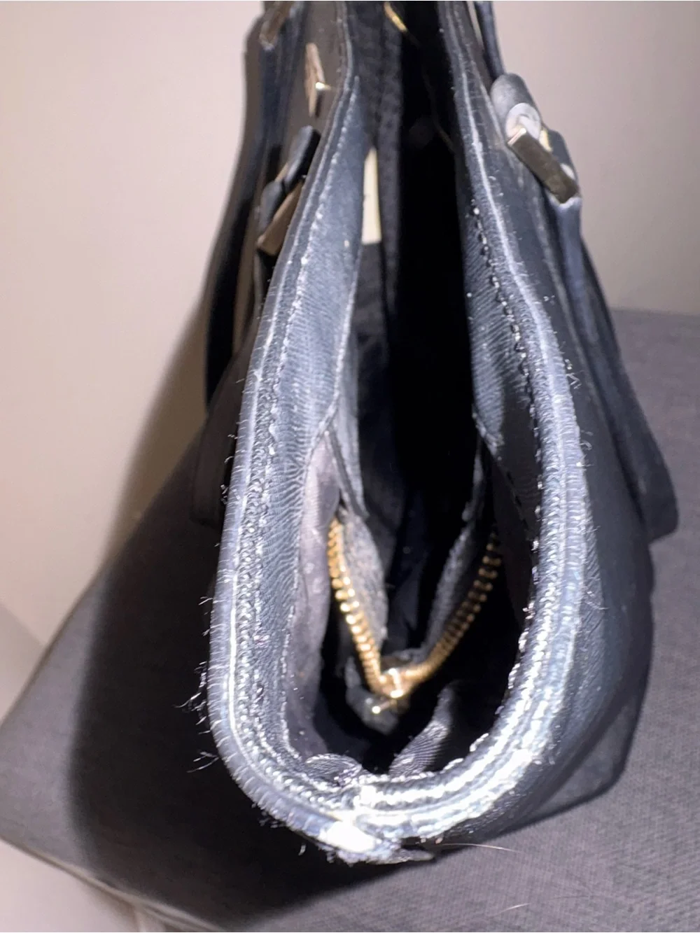 Kate Spade Large Solid Black Tote Shoulder Purse Used